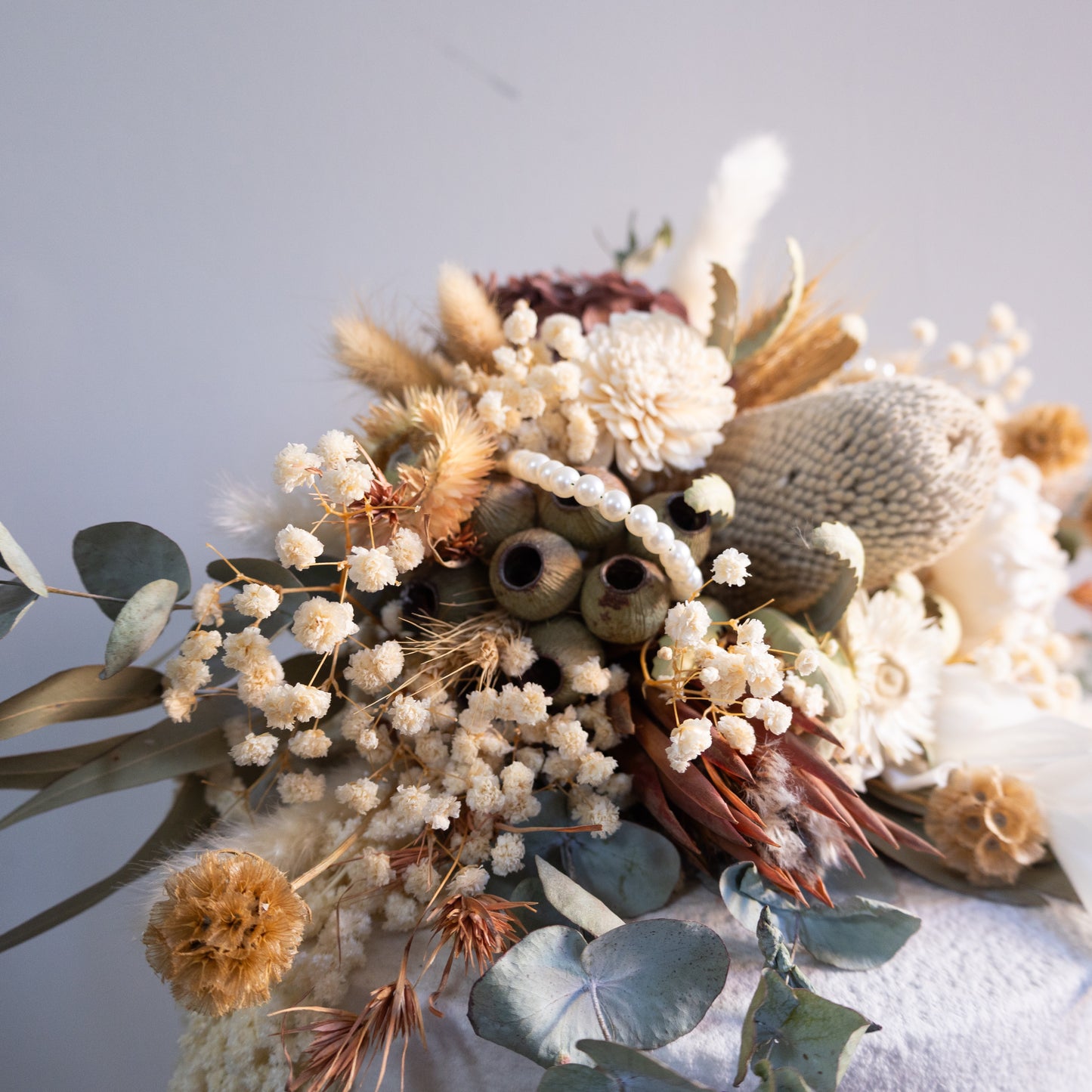 Pearl Reverie | Neutral Dried Flower Bridal Bouquet