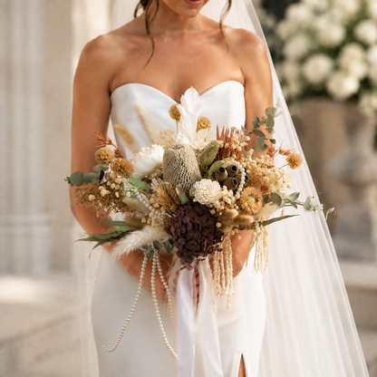 Pearl Reverie | Neutral Dried Flower Bridal Bouquet