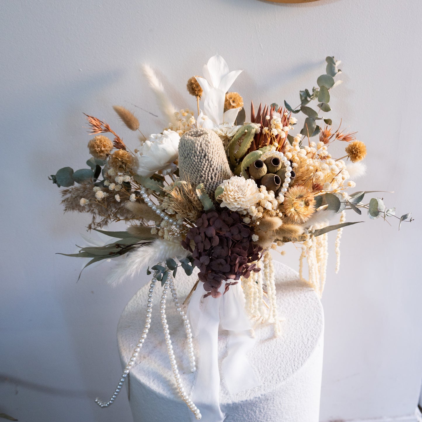 Pearl Reverie | Neutral Dried Flower Bridal Bouquet