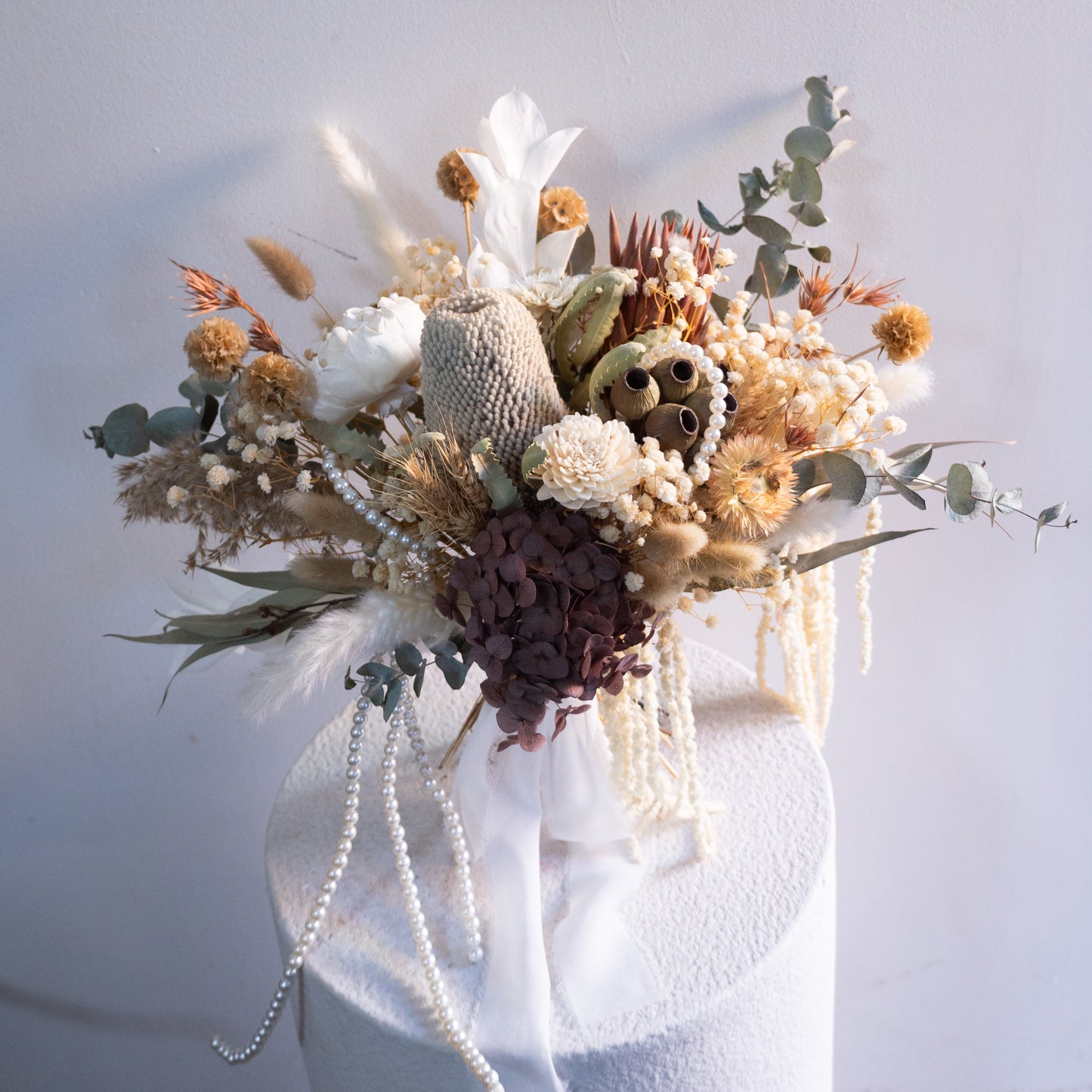 Pearl Reverie | Neutral Dried Flower Bridal Bouquet