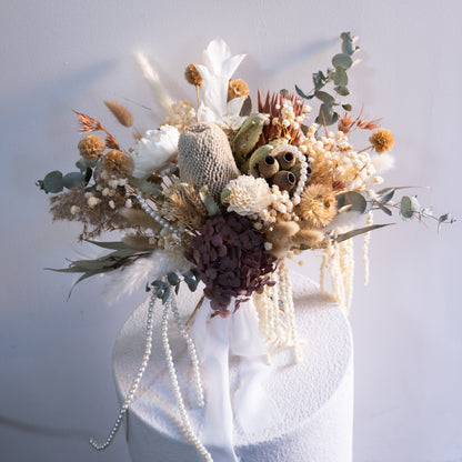 Pearl Reverie | Neutral Dried Flower Bridal Bouquet