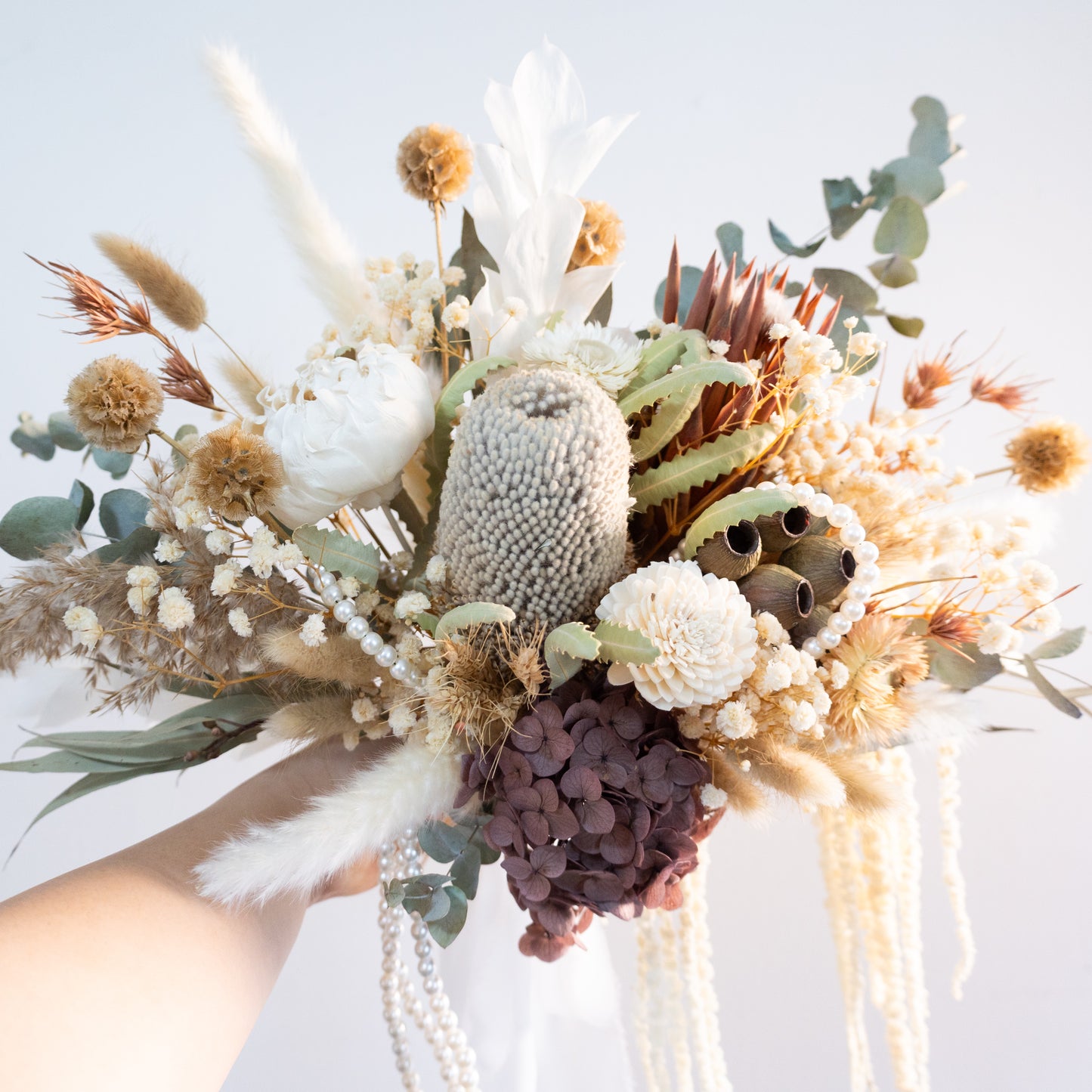 Pearl Reverie | Neutral Dried Flower Bridal Bouquet