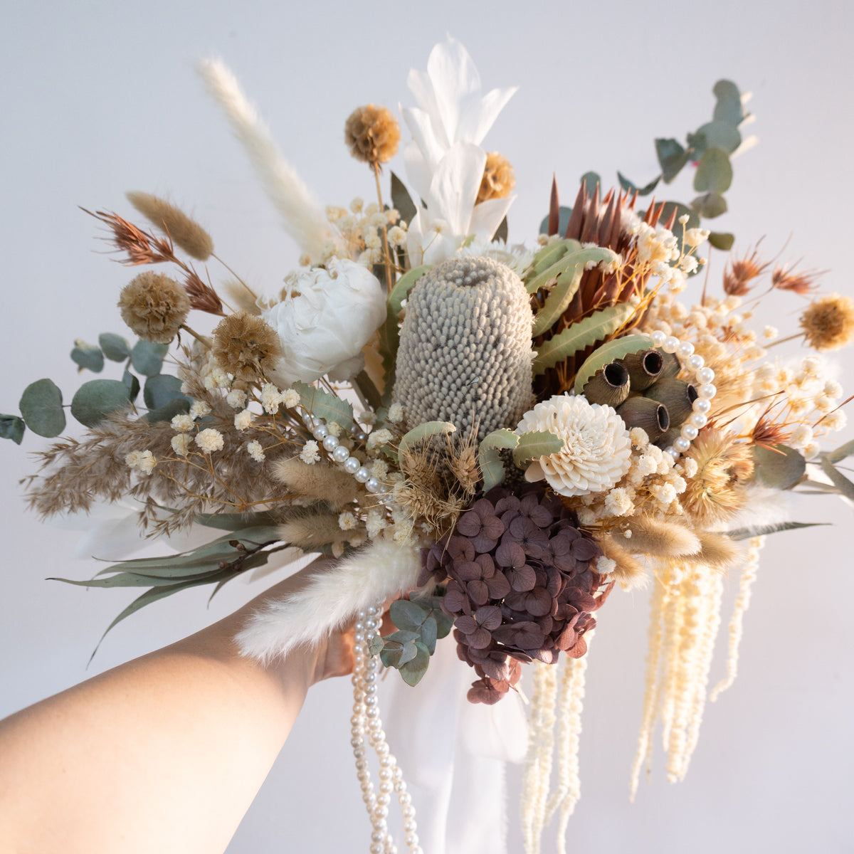 Pearl Reverie | Neutral Dried Flower Bridal Bouquet