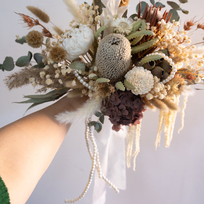 Pearl Reverie | Neutral Dried Flower Bridal Bouquet