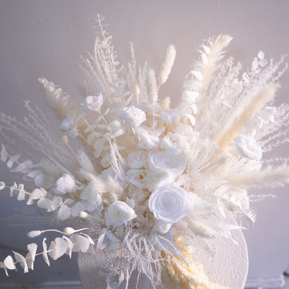 Ivory Cascade | White Dried Flower Bridal Bouquet