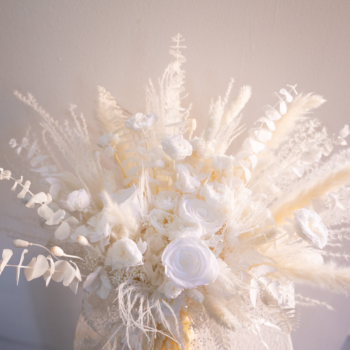 Ivory Cascade | White Dried Flower Bridal Bouquet