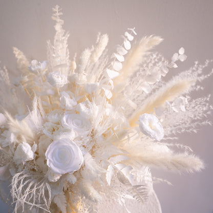 Ivory Cascade | White Dried Flower Bridal Bouquet