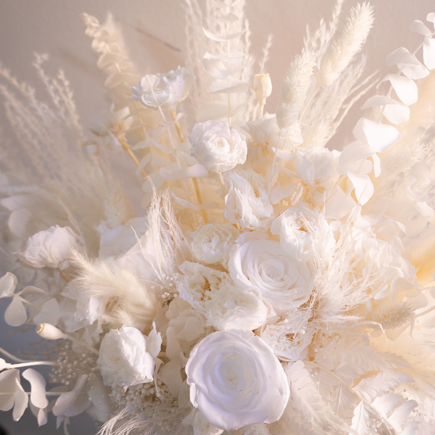 Ivory Cascade | White Dried Flower Bridal Bouquet