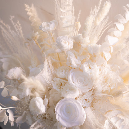 Ivory Cascade | White Dried Flower Bridal Bouquet