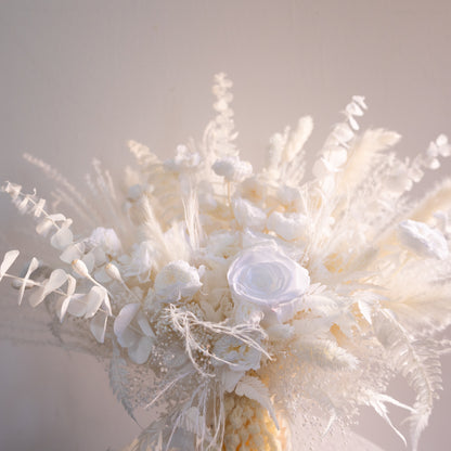 Ivory Cascade | White Dried Flower Bridal Bouquet
