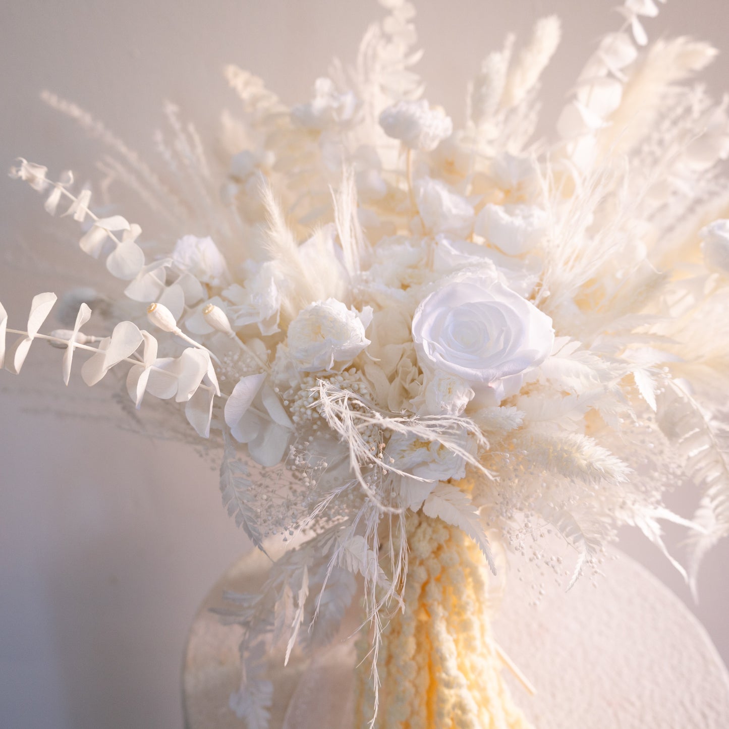 Ivory Cascade | White Dried Flower Bridal Bouquet