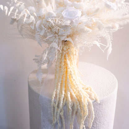 Ivory Cascade | White Dried Flower Bridal Bouquet