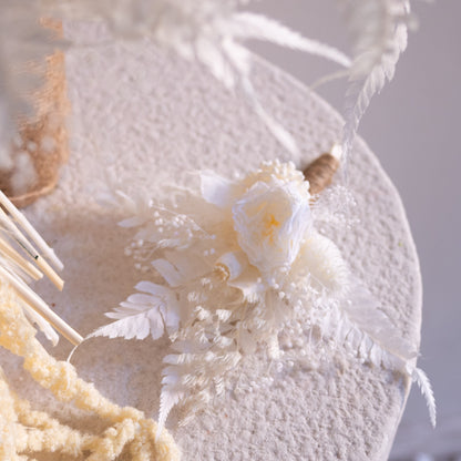Ivory Cascade | White Dried Flower Bridal Bouquet