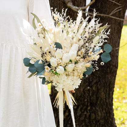 White Tulip Bridal Bouquet