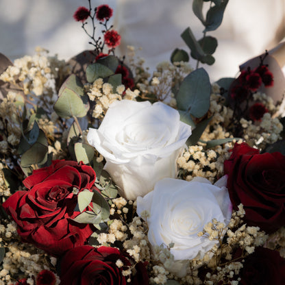 Burgundy & Ivory Rose Bridal Bouquet