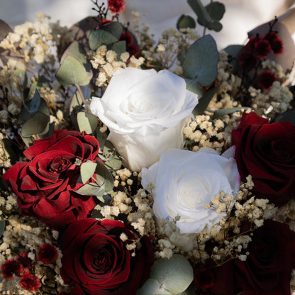 Burgundy & Ivory Rose Bridal Bouquet