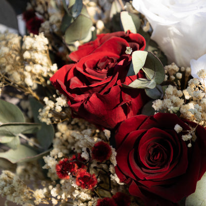 Burgundy & Ivory Rose Bridal Bouquet