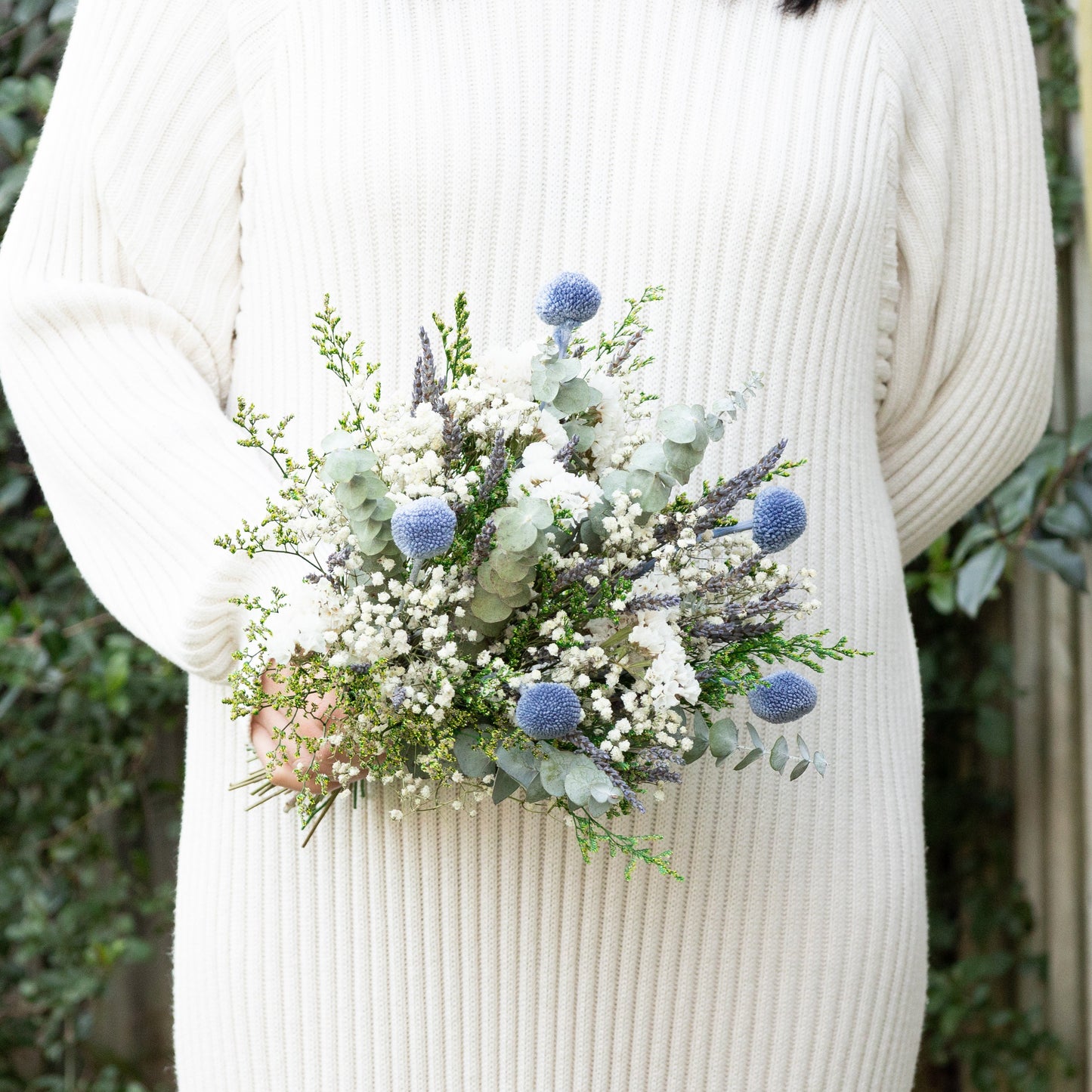 Dusty Blue Dream Dried Bridal Bouquet