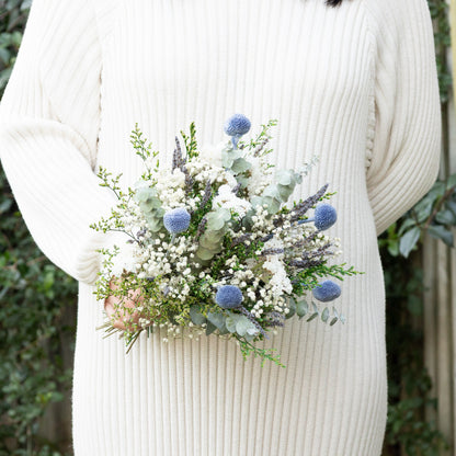 Dusty Blue Dream Dried Bridal Bouquet