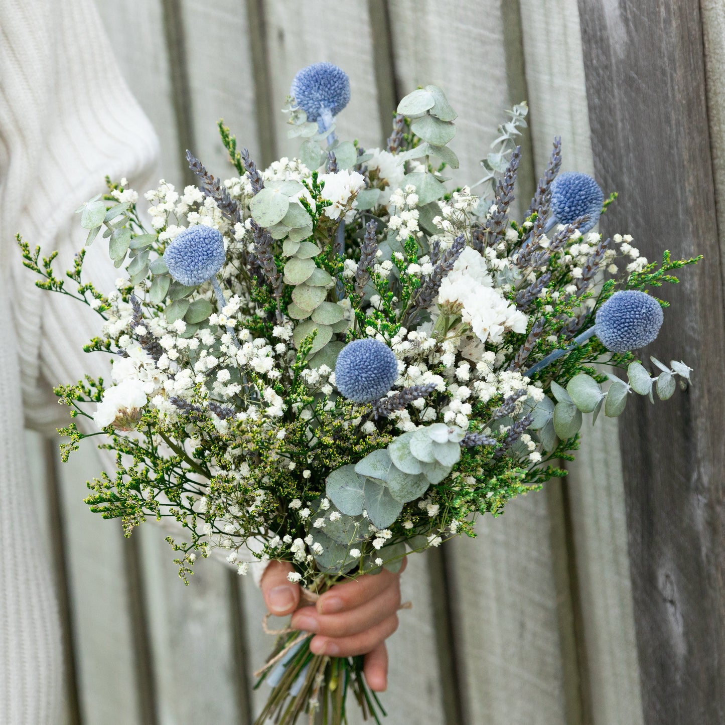 Dusty Blue Dream Dried Bridal Bouquet