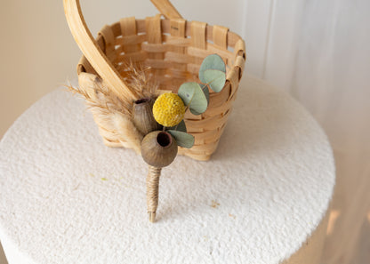 Gumnut and Billy Button Boutonniere