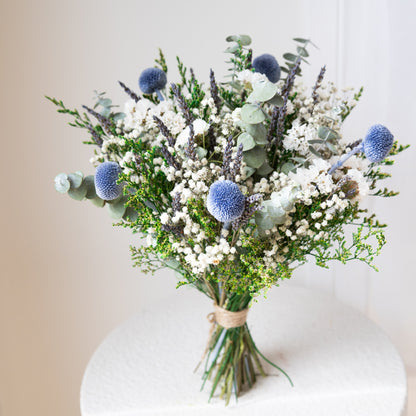 Dusty Blue Dream Dried Bridal Bouquet