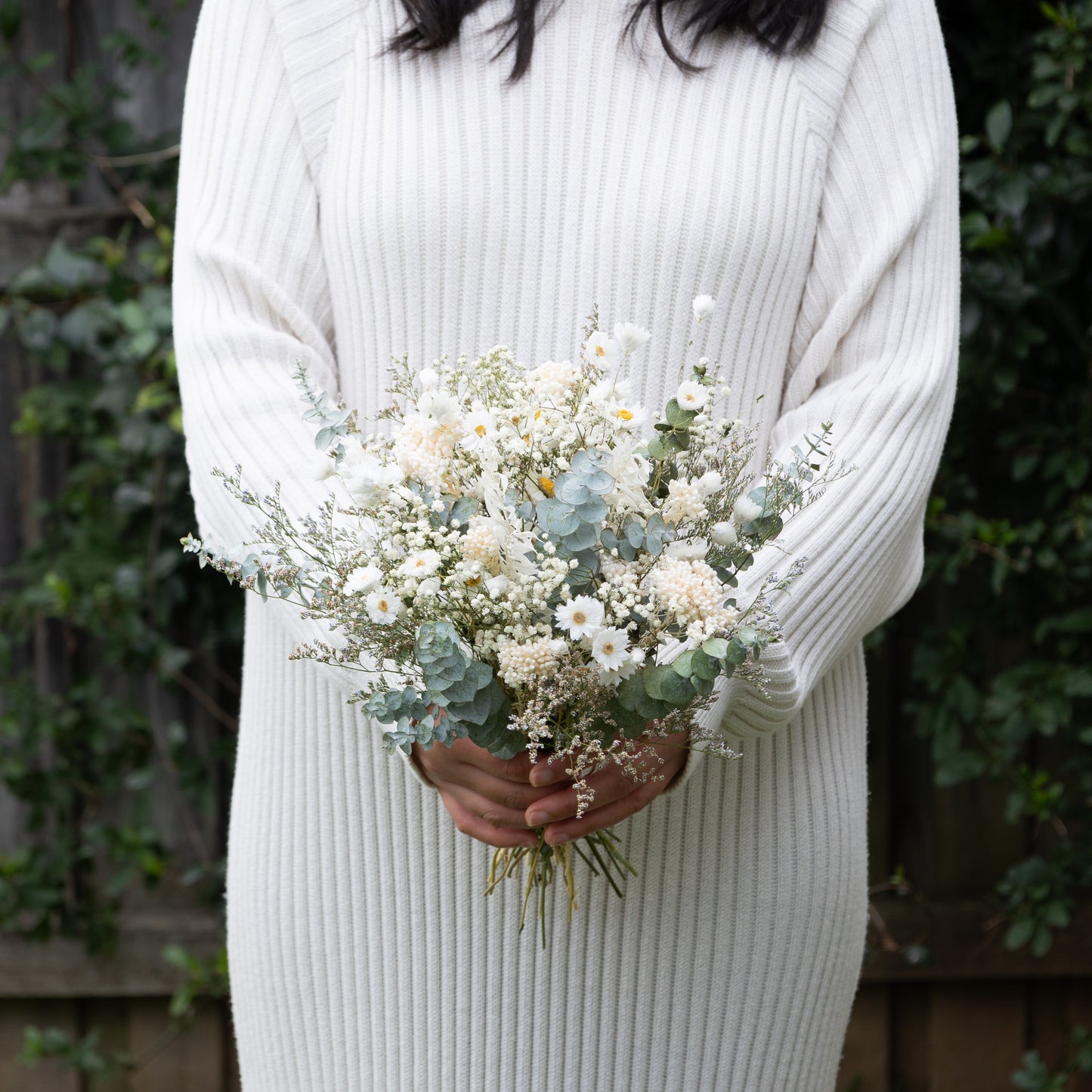 Soft Eucalyptus & Daisy Bridal bouquet