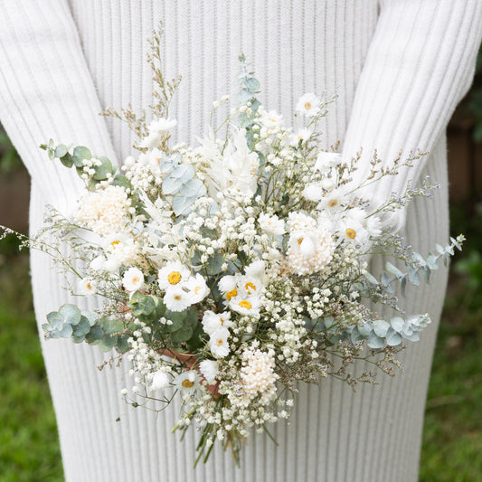 Soft Eucalyptus & Daisy Bridesmaid bouquet