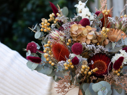 Burgundy & Mustard Wildflower Bridal Bouquet