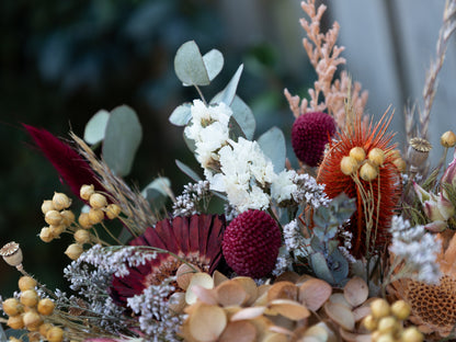 Burgundy & Mustard Wildflower Bridal Bouquet