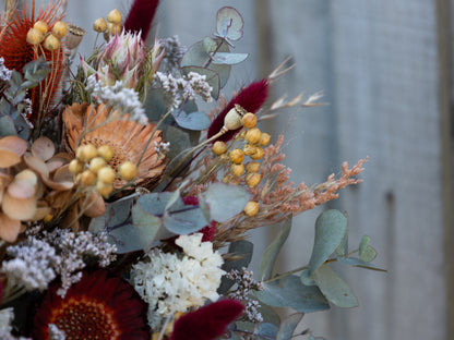 Burgundy & Mustard Wildflower Bridal Bouquet
