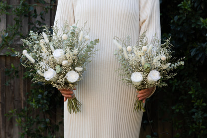 White & Sage Wedding Arbor Arrangement | Dried & Preserved Floral Installation