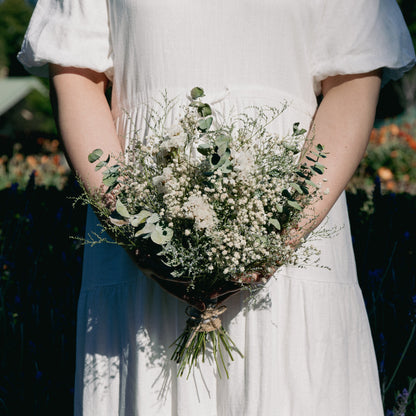 Soft Eucalyptus & Baby's Breath Bridal Bouquet