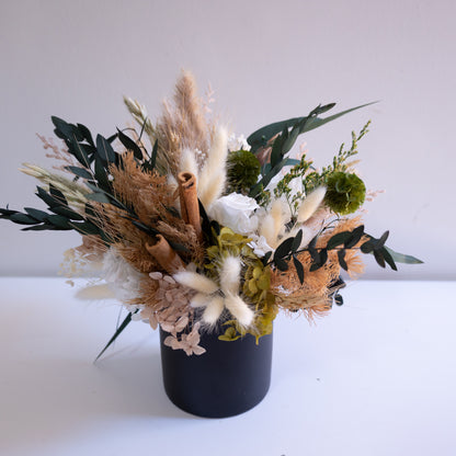 Rustic Cinnamon & Olive Preserved Flower Arrangement | Gift Arrangement