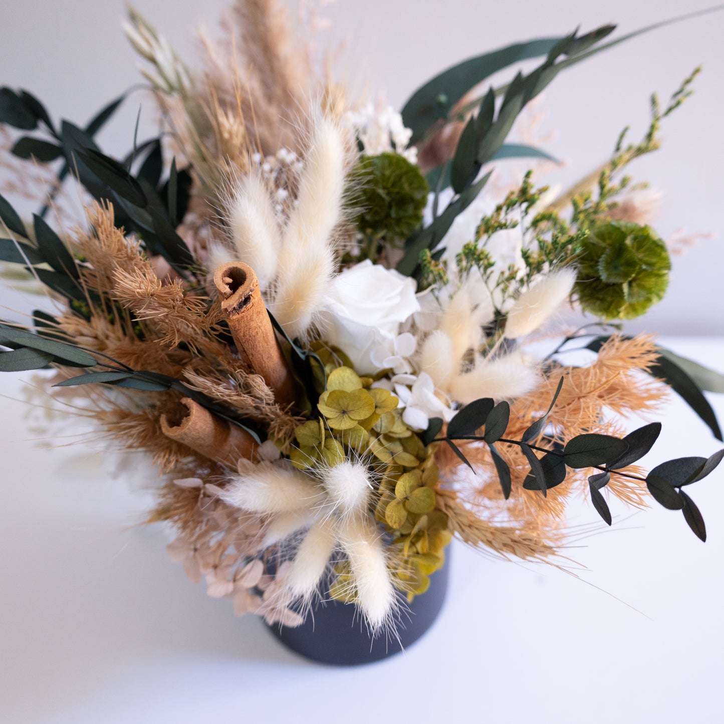 Rustic Cinnamon & Olive Preserved Flower Arrangement | Gift Arrangement