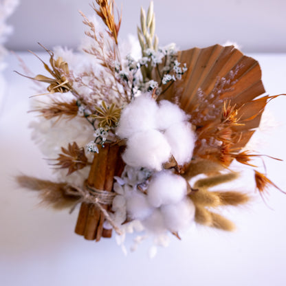 Cotton & Cinnamon Rustic Preserved Flower Arrangement | Gift Arrangement