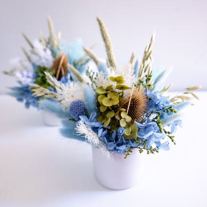 Soft Blue & White Preserved Flower Arrangement | Gift Arrangement