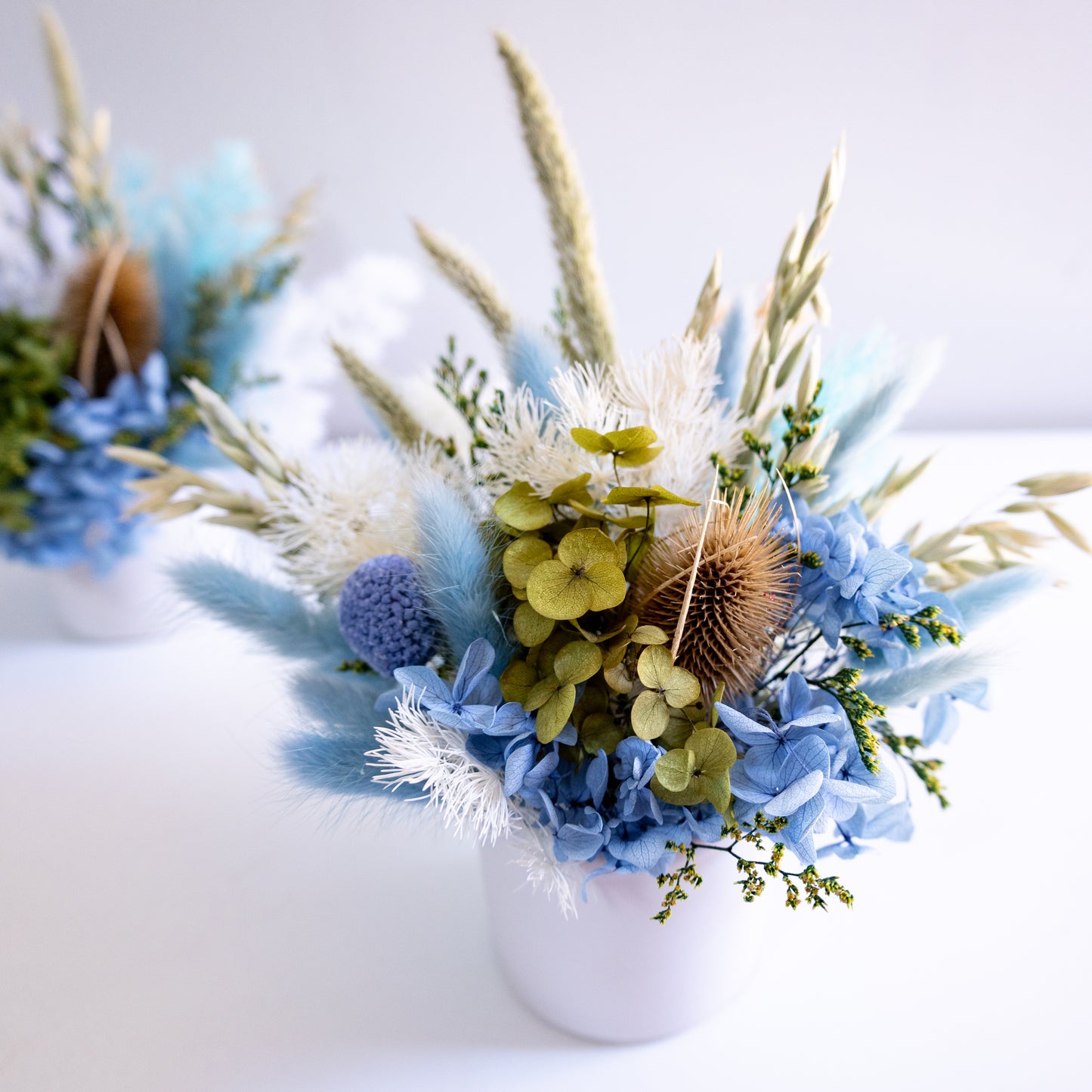 Soft Blue & White Preserved Flower Arrangement | Gift Arrangement