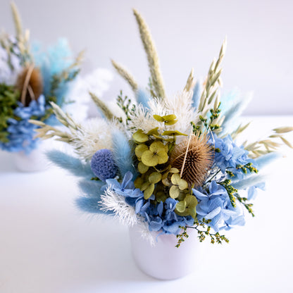 Soft Blue & White Preserved Flower Arrangement | Gift Arrangement