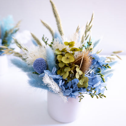 Soft Blue & White Preserved Flower Arrangement | Gift Arrangement