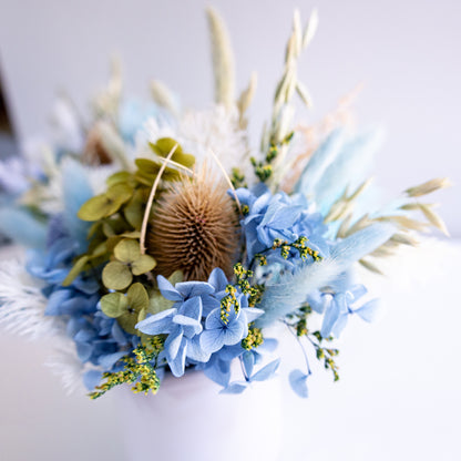 Soft Blue & White Preserved Flower Arrangement | Gift Arrangement