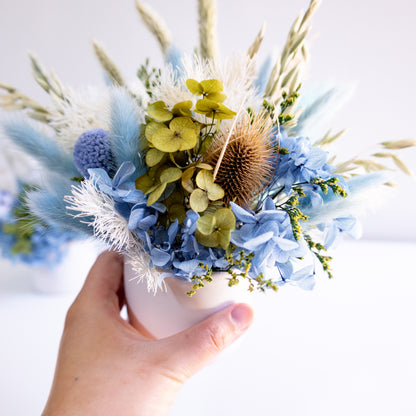 Soft Blue & White Preserved Flower Arrangement | Gift Arrangement