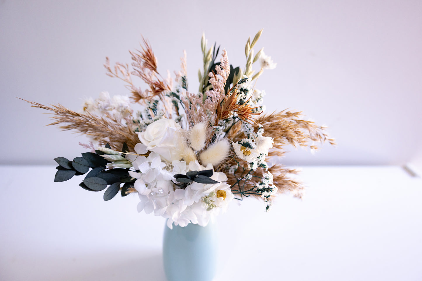 Elegant White & Green Preserved Flower Arrangement | Ceramic Vase Gift (Copy)