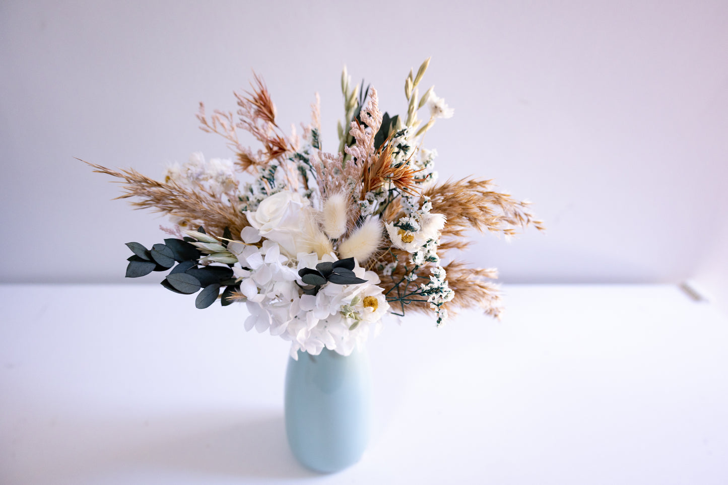 Elegant White & Green Preserved Flower Arrangement | Ceramic Vase Gift (Copy)
