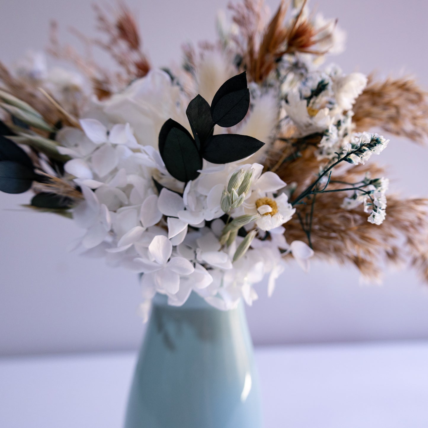 Elegant White & Green Preserved Flower Arrangement | Ceramic Vase Gift (Copy)