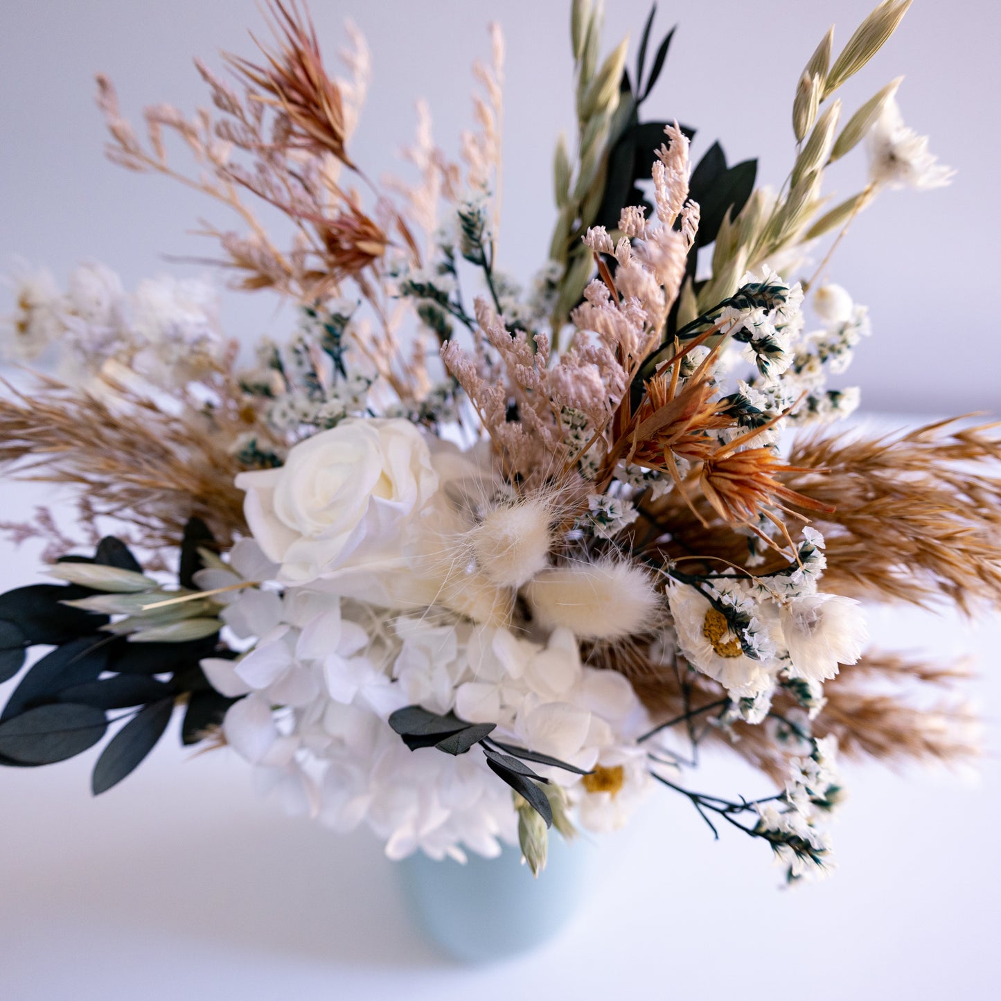 Elegant White & Green Preserved Flower Arrangement | Ceramic Vase Gift (Copy)