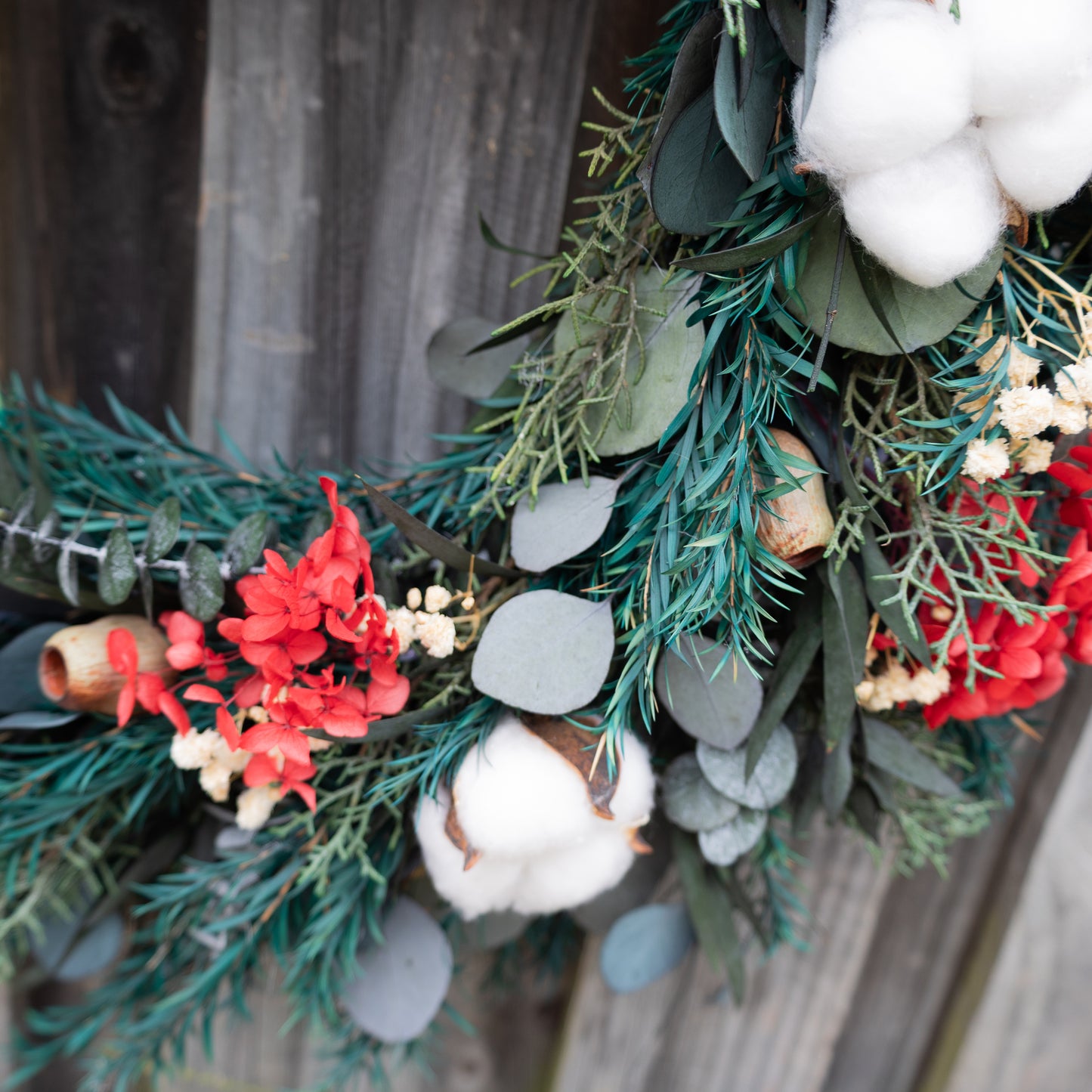 Australian Dried Christmas Wreath – Eucalyptus, Banksia & Cotton
