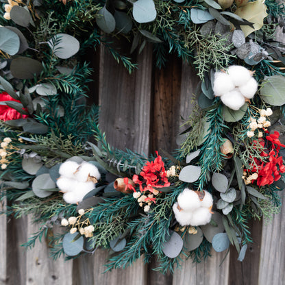 Australian Dried Christmas Wreath – Eucalyptus, Banksia & Cotton