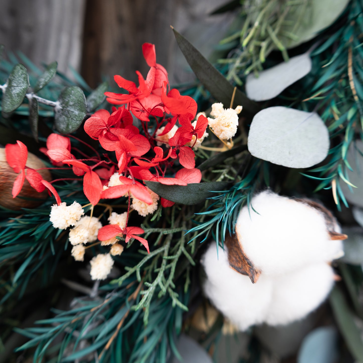 Australian Dried Christmas Wreath – Eucalyptus, Banksia & Cotton