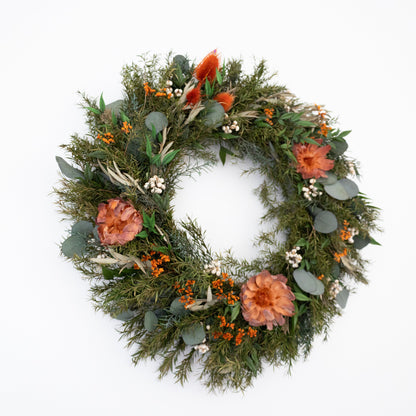 Australian Native Christmas Wreath – Eucalyptus & Protea